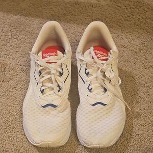 Reebok White Sneakers with Blue Highlights